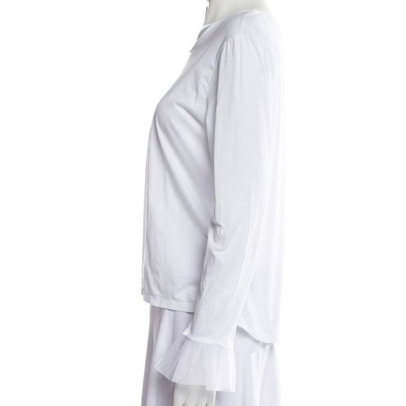 Burberry white long sleeve top size large shirt L - Picture 3 of 5